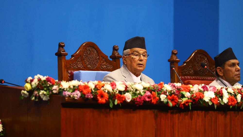 सरकारको नीति तथा कार्यक्रम राष्ट्रपति रामचन्द्र पौडेलद्धारा संसदमा प्रस्तुत